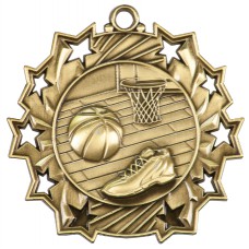 2 1/4" Ten Star Basketball Medal