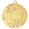 2" Gold Superstar Basketball Medal